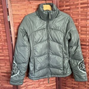 Athleta Gray Puffer Jacket Coat Size Small No Hood